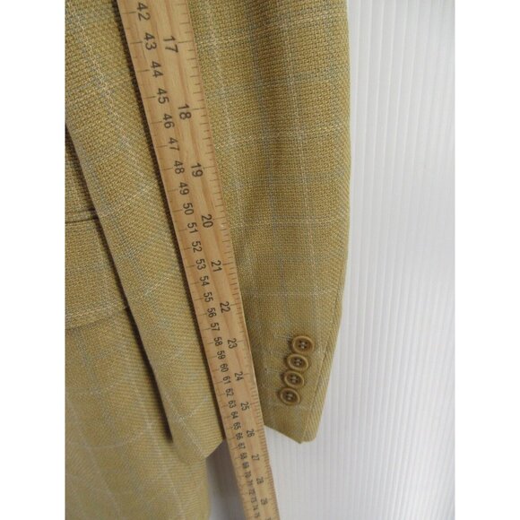 Canali Sport Coat 42 L Blazer Silk Wool Jacket Windowpane Tweed IT 52 - Picture 6 of 15